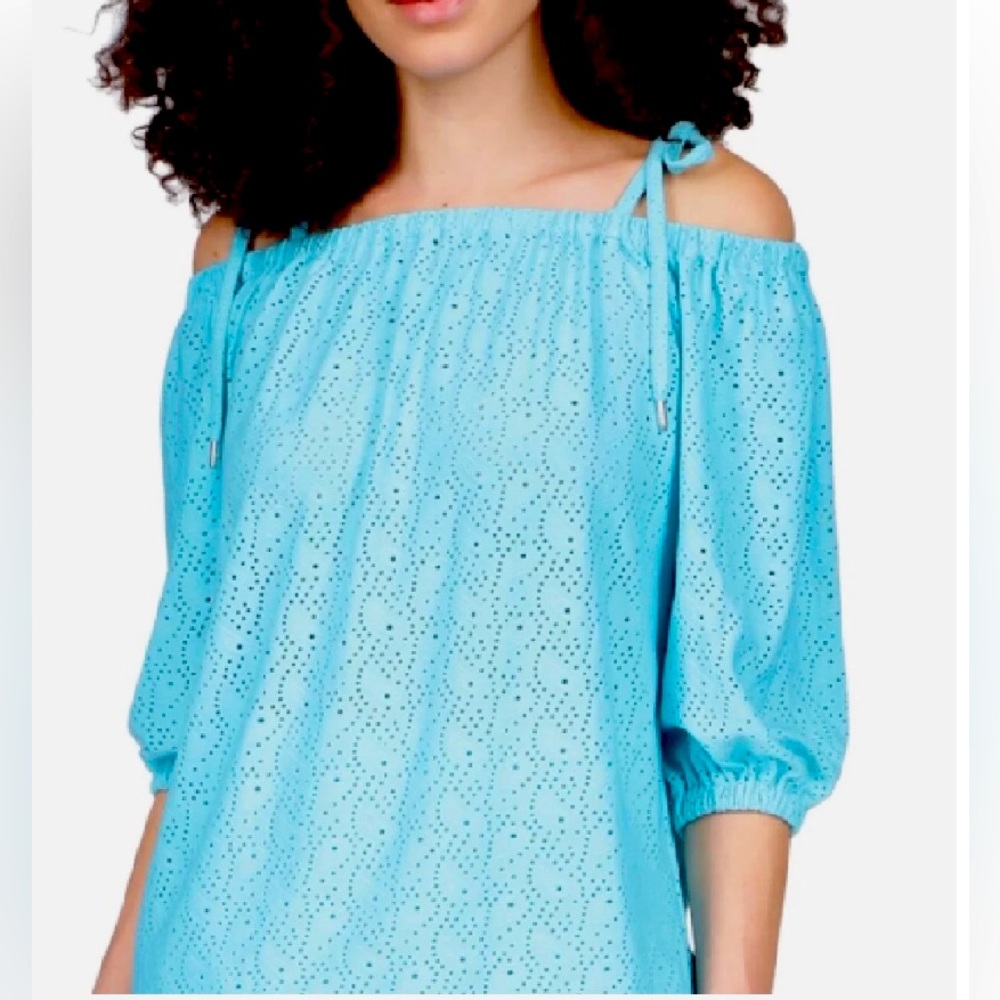 Michael Kors Eyelet peasant blouse size 2x New!